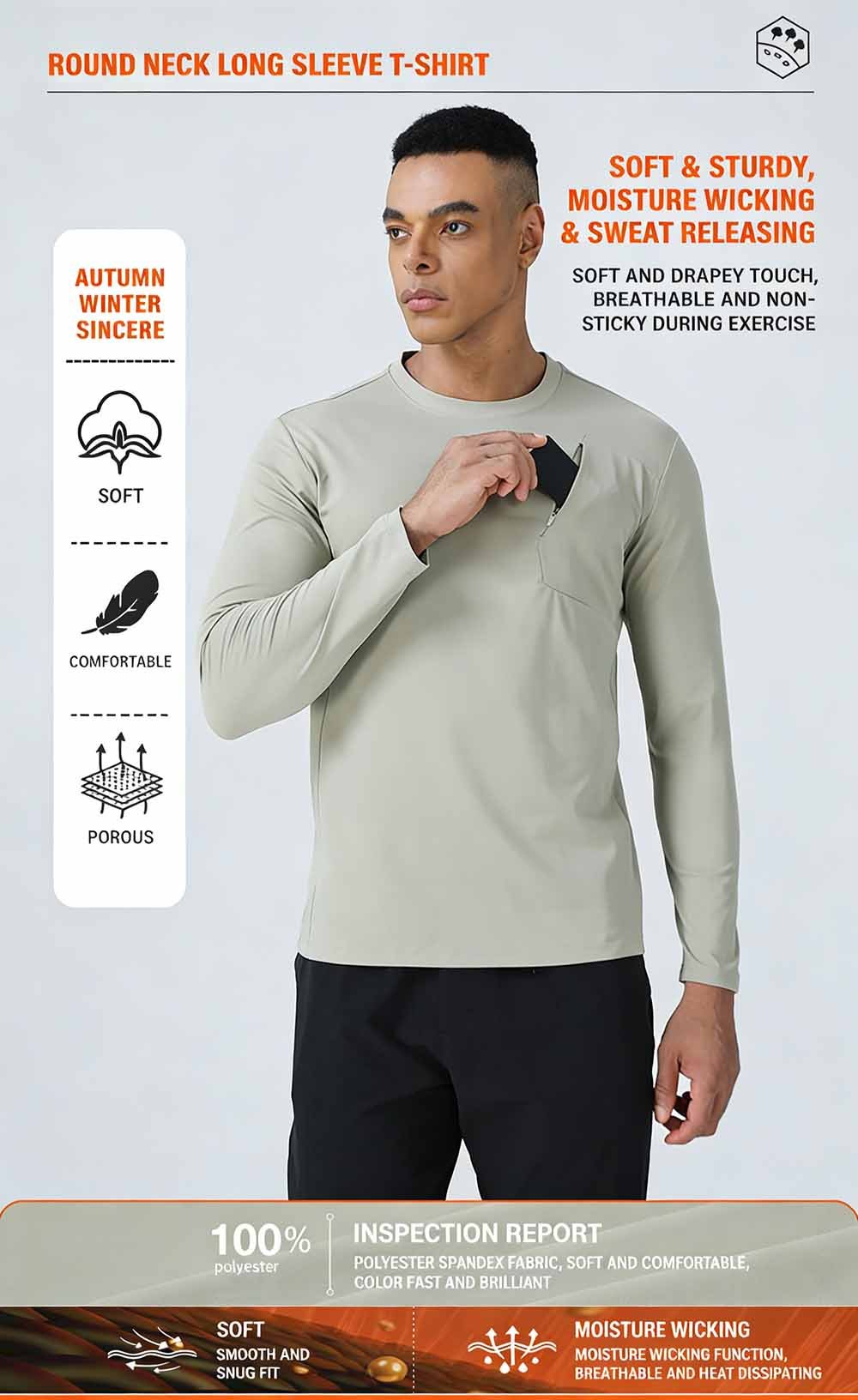 Autumn Men's Quick-Drying Long-Sleeve T-Shirt