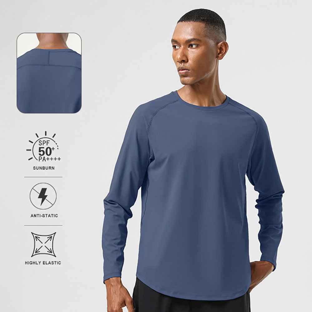 Curved Hem Long Sleeved Training Slim Fit Fitness T-Shirt