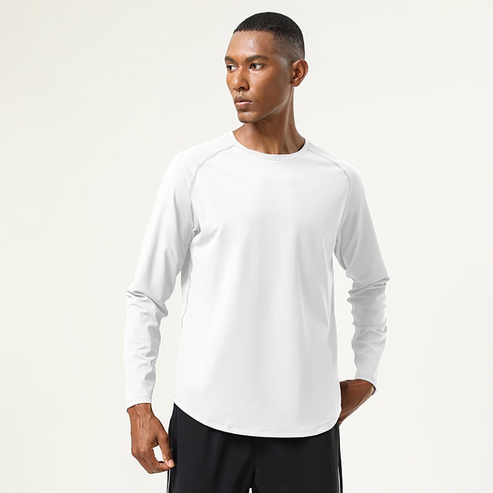 Curved Hem Long Sleeved Training Slim Fit Fitness T-Shirt