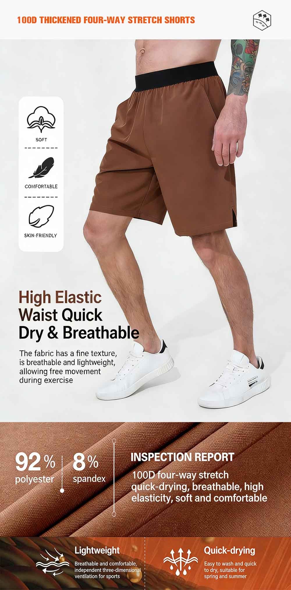100D Thickened Four-Way Stretch Shorts