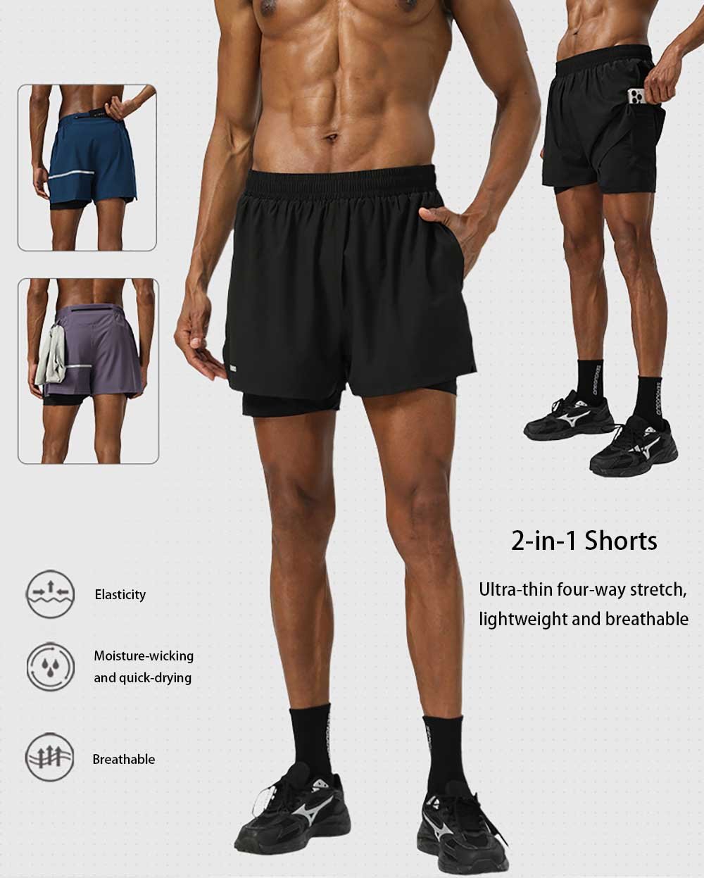 2-In-1 Double-Layer Sports Shorts