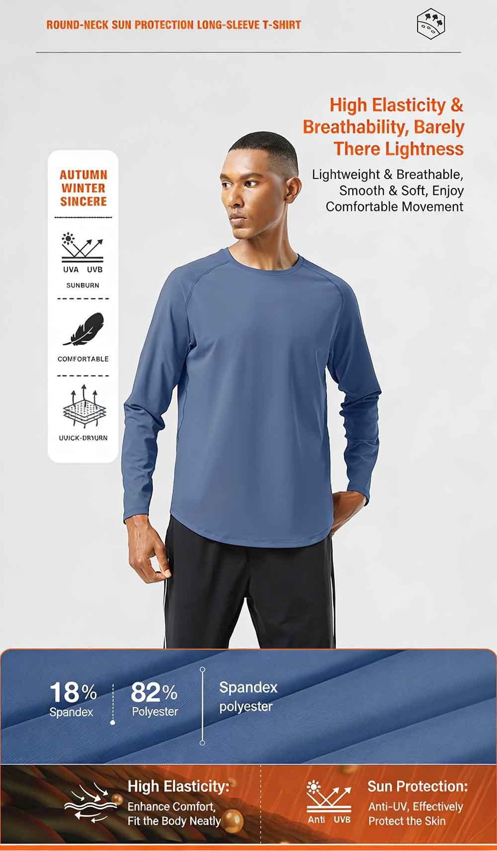 Curved Hem Long Sleeved Training Slim Fit Fitness T-Shirt