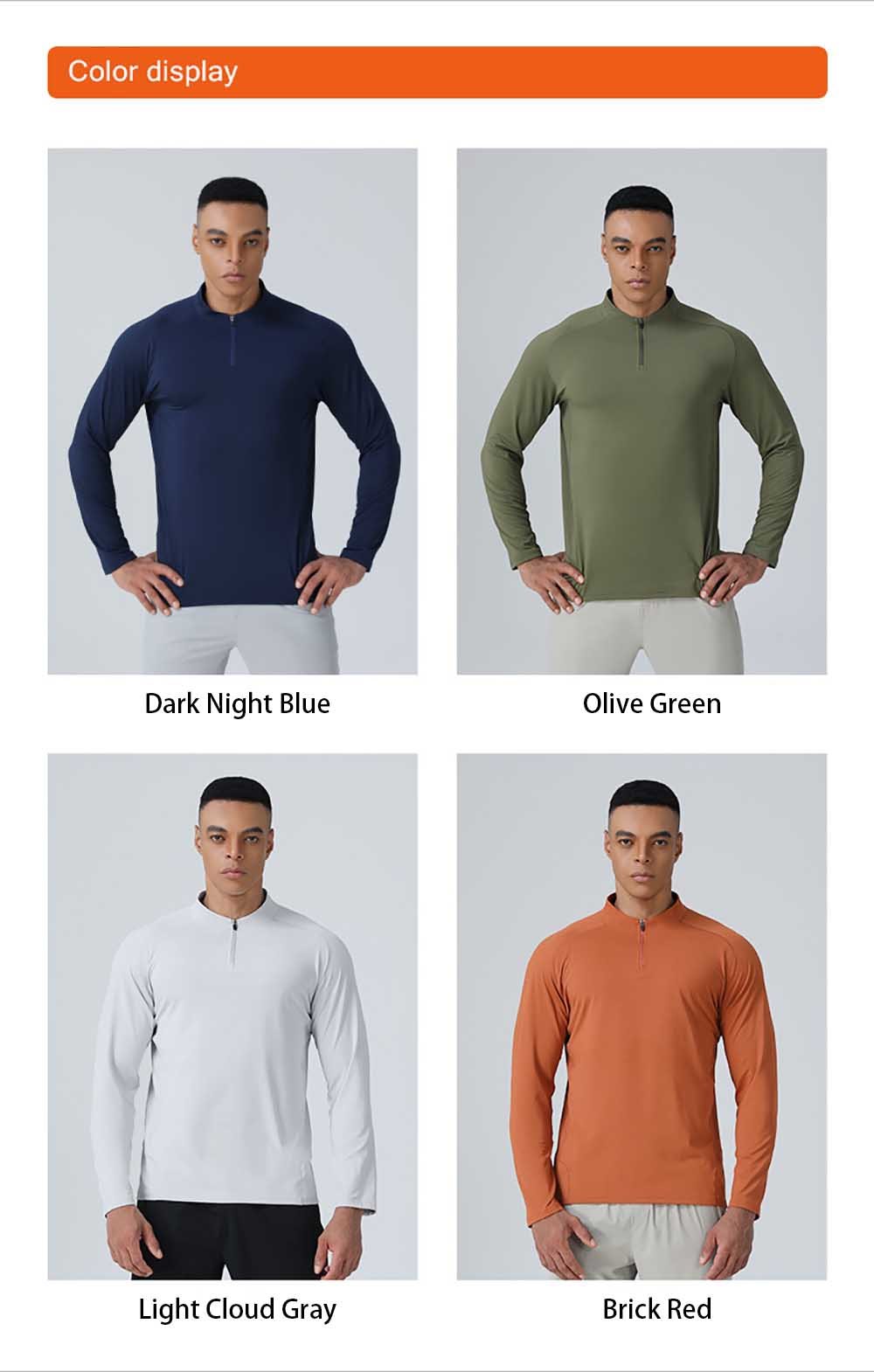 Grosgrain Half Open Zipper Long Sleeve T-Shirt