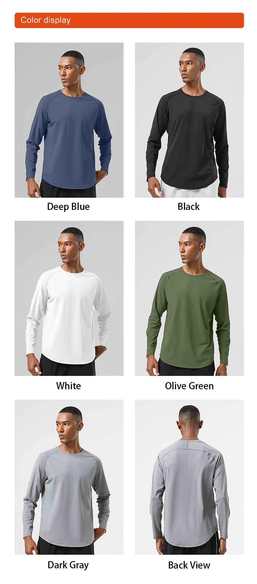 Curved Hem Long Sleeved Training Slim Fit Fitness T-Shirt