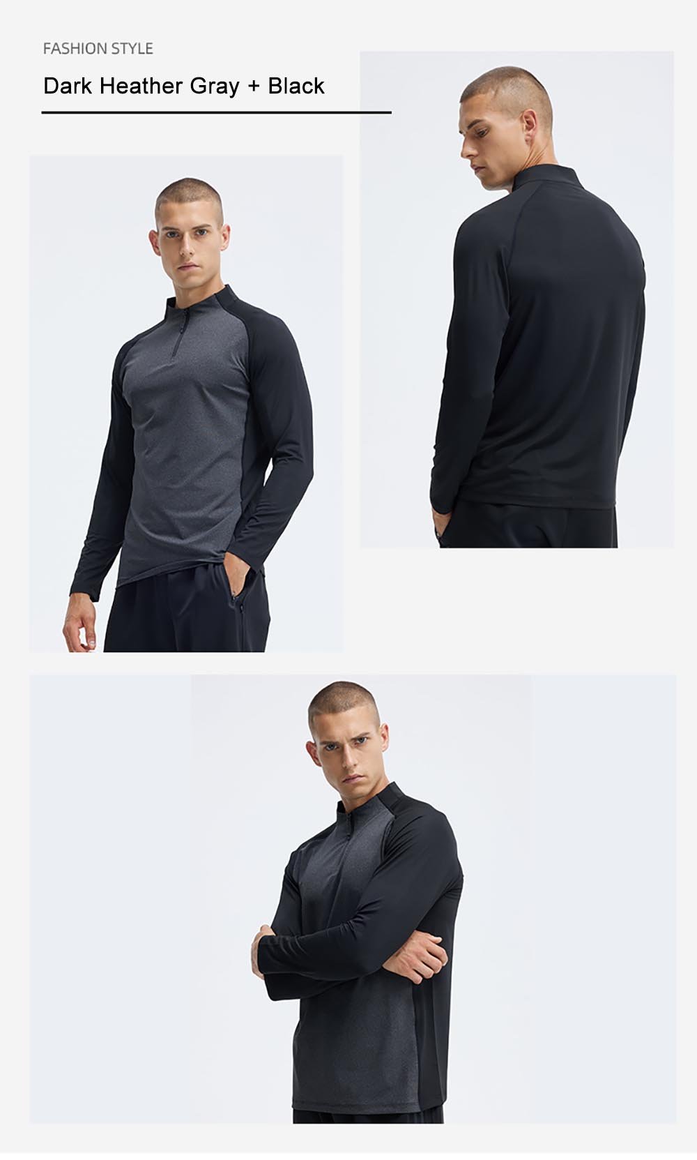 Men's Henley Long-Sleeve Half-Zip Training Top