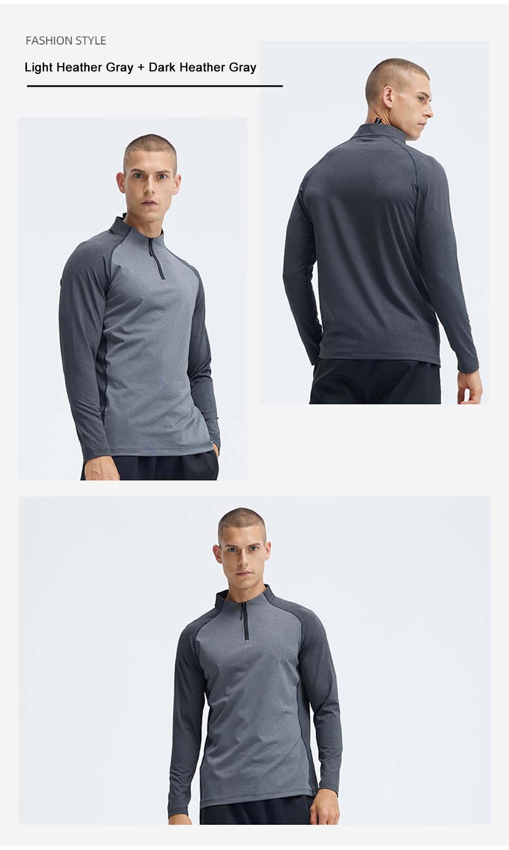 Men's Henley Long-Sleeve Half-Zip Training Top