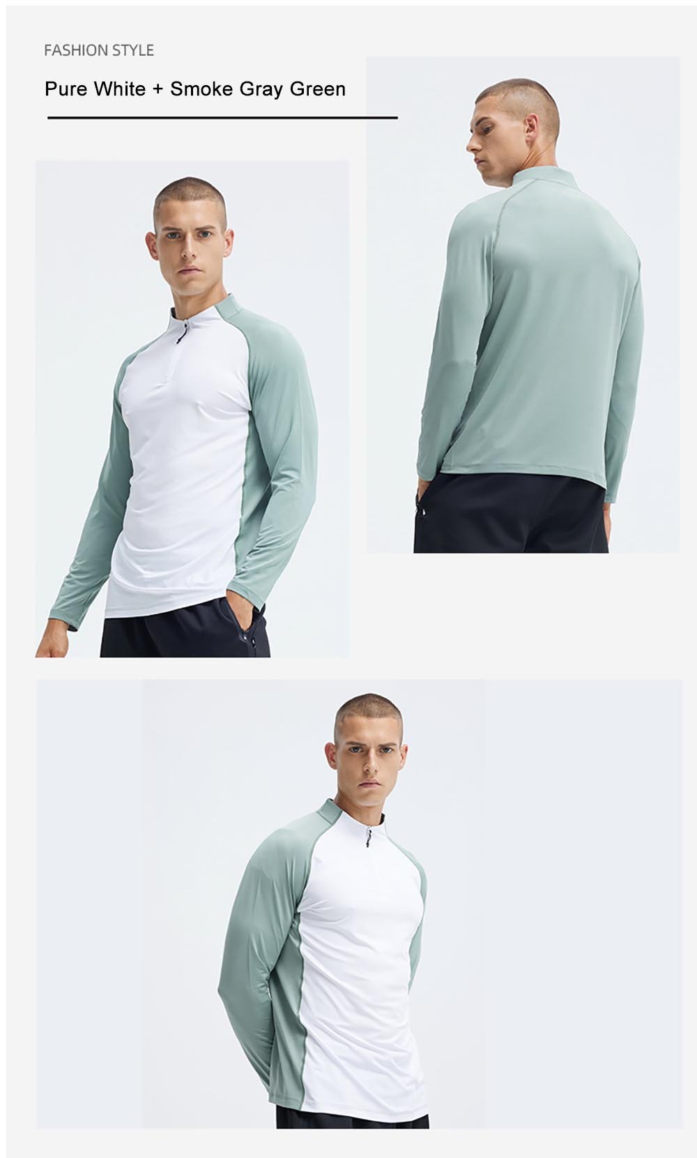 Men's Henley Long-Sleeve Half-Zip Training Top